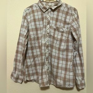 Eddie Bauer Tan Flannel Size X Large